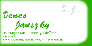 denes janszky business card